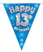 Oaktree UK 13th Birthday Bunting Blue - 11 Flags 3.9M