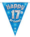 Oaktree UK 17th Birthday Bunting Blue - 11 Flags 3.9M