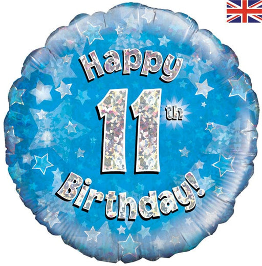 Oaktree UK Foil Balloon 18" Foil Happy 11th Birthday Blue