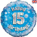 Oaktree UK Foil Balloons 18" Foil Happy 15th Birthday Blue
