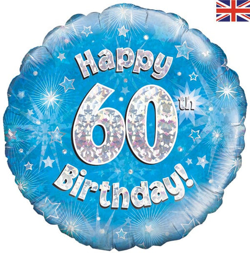 Oaktree UK Foil Balloon 18" Foil Happy 60th Birthday Blue