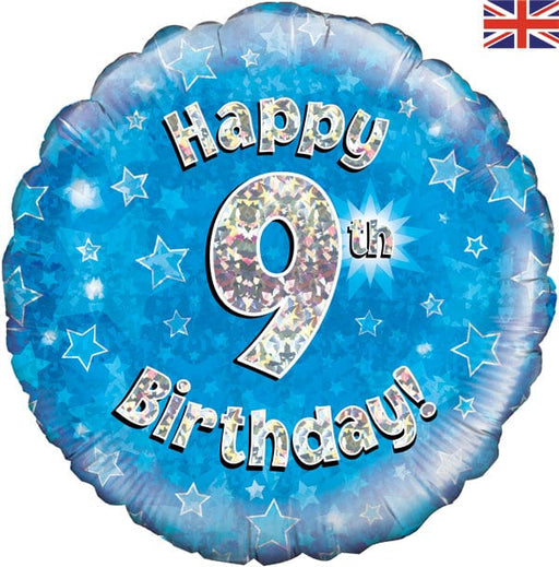 Oaktree UK Foil Balloon 18" Foil Happy 9th Birthday Blue