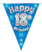 Oaktree UK 18th Birthday Bunting Blue - 11 Flags 3.9M