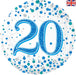 Oaktree UK Foil Balloons 20th Birthday Blue Sparkling Fizz 18" Foil Balloon