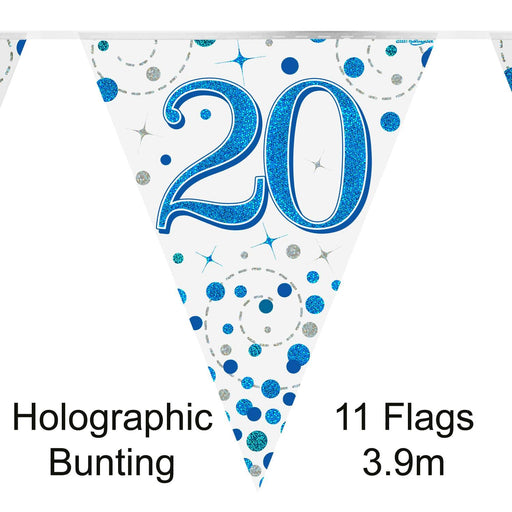 Oaktree UK 20th Birthday Bunting Blue Fizz - 11 Flags 3.9M