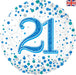 Oaktree UK Foil Balloons 21st Birthday Blue Sparkling Fizz 18" Foil Balloon