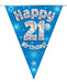 Oaktree UK 21st Birthday Bunting Blue - 11 Flags 3.9M