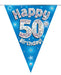 Oaktree UK 50th Birthday Bunting Blue - 11 Flags 3.9M