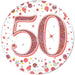 Oaktree UK Badges 50th Birthday Sparkling Rose Gold Fizz Badge