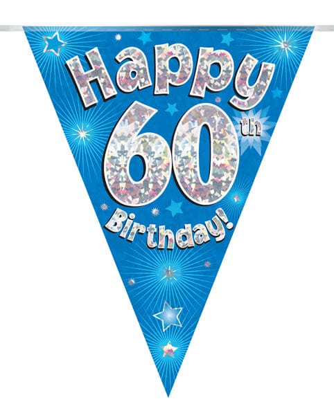 Oaktree UK 60th Birthday Bunting Blue - 11 Flags 3.9M