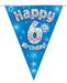 Oaktree UK 6th Birthday Bunting Blue - 11 Flags 3.9M