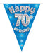 Oaktree UK 70th Birthday Bunting Blue - 11 Flags 3.9M