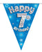 Oaktree UK 7th Birthday Bunting Blue - 11 Flags 3.9M