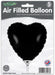 Oaktree UK Foil Balloon Black Heart (9 Inch) Packaged 5pk