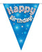 Oaktree UK Happy Birthday Bunting Blue - 11 Flags 3.9M