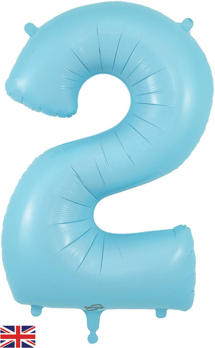 Oaktree UK Balloons Matte Blue Number 2 34"