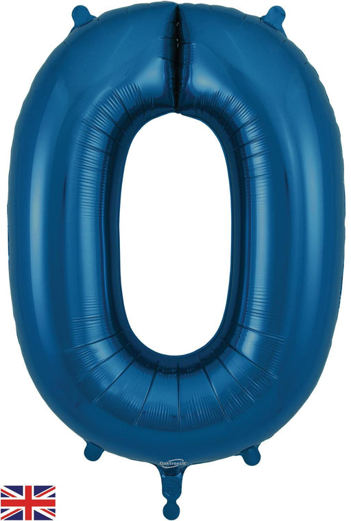 Oaktree UK Foil Balloons Navy Blue Number 0 - 34 Inch