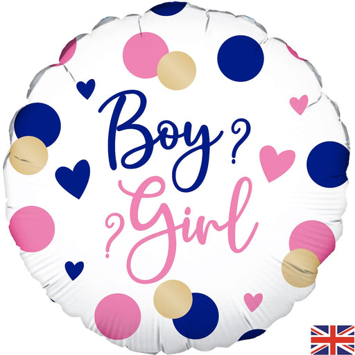 Oaktree UK Foil Balloons Pink and Navy Gender Reveal 18 Inch Foil Balloon