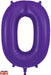 Oaktree UK Foil Balloons Purple Number 0 34"