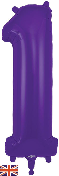 Oaktree UK Foil Balloons Purple Number 1 34"