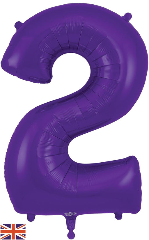 Oaktree UK Foil Balloons Purple Number 2 34"