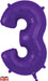 Oaktree UK Foil Balloons Purple Number 3 34"