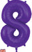 Oaktree UK Foil Balloons Purple Number 8 34"