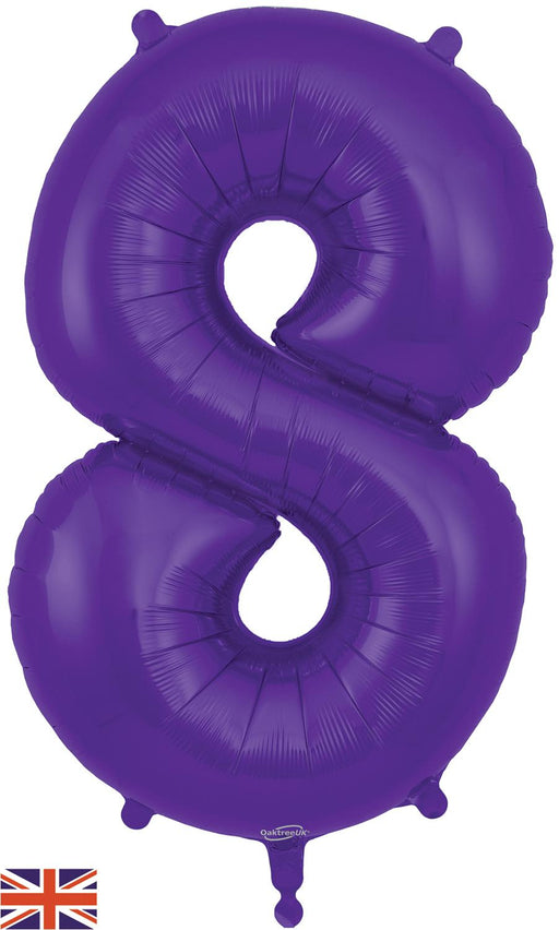 Oaktree UK Foil Balloons Purple Number 8 34"