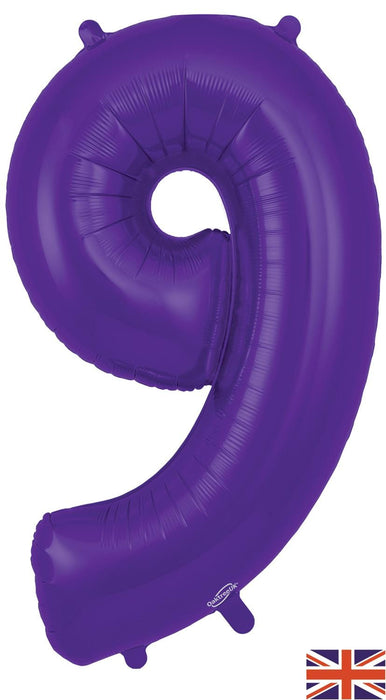 Oaktree UK Foil Balloons Purple Number 9 34"