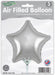 Oaktree UK Foil Balloon Silver Star (9 Inch) Packaged 5pk