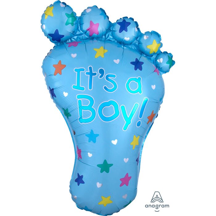 23'' It's a Boy Foot SuperShape Foil Balloon