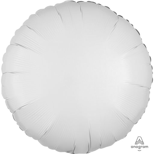 18 Inch Round Metallic White Plain Foil (Flat)