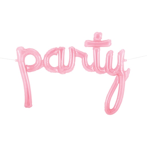 Party Script Clear Pink Air Fill Balloon 112Cm