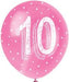 Pearlised Latex Assorted Number 10 Birthday Balloons, Pack Of 5