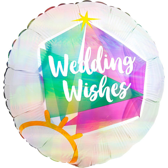 Iridescent Wedding Ring Standard Foil Balloon