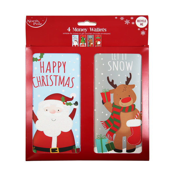 Cute Christmas Money Wallet  4Pk