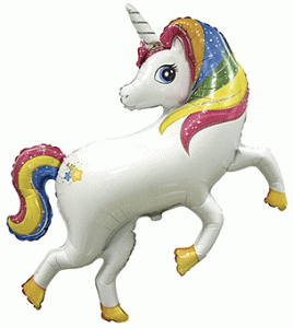 14 Inch Mini Rainbow Unicorn (Flat)