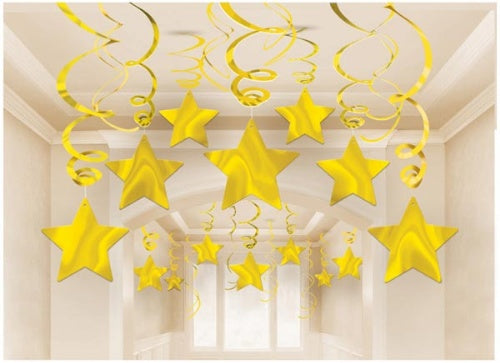 Gold Stars Swirl Decoration