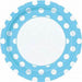 Soft Blue Polka Dot Plates 8pk 22cm