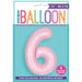 Matte Lovely Pink Number 6 Shaped Foil Balloon 34''