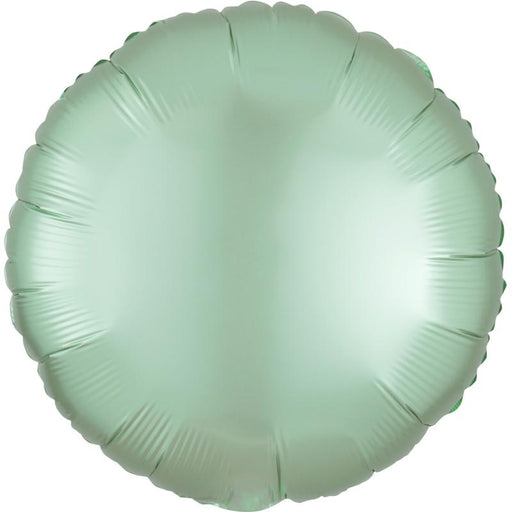 18 Inch Round Mint Green Satin Luxe Plain Foil (Flat)