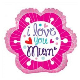 18'' I Love You Mum Flower Foil Balloon