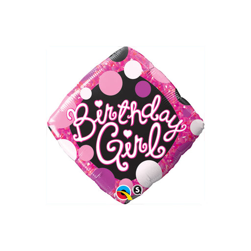 18''Diamond Birthday Girl Pink & Black