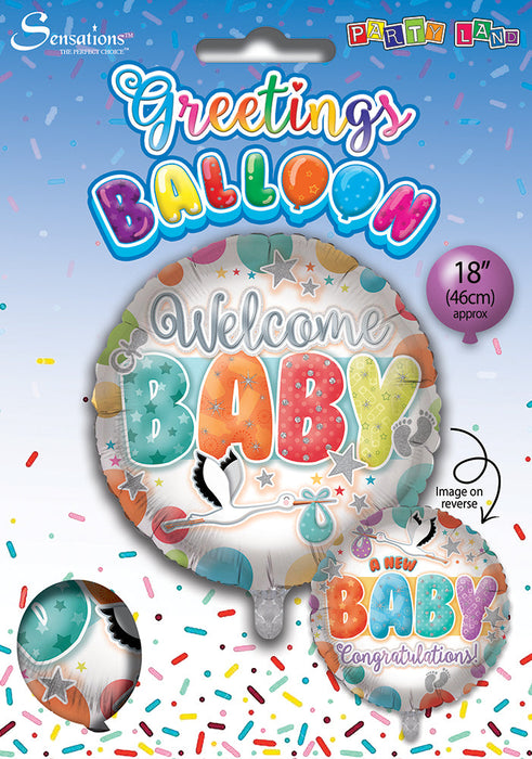 Welcome Baby Neutral 18 Inch Foil Balloon