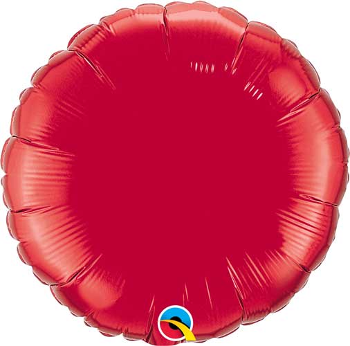 36 Inch Round Ruby Red Plain Foil (Flat)