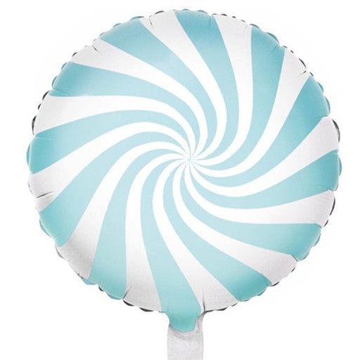 Party Deco Foil Balloon Pastel Light Blue Candy Swirl