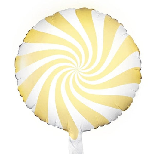 Party Deco Foil Balloon Pastel Yellow Candy Swirl