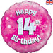 18'' Foil Happy 14th Birthday Pink