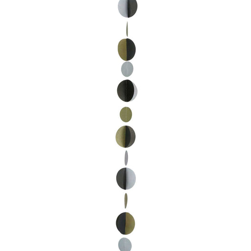 Gold Silver Black Circles Balloon Tail 1.2M