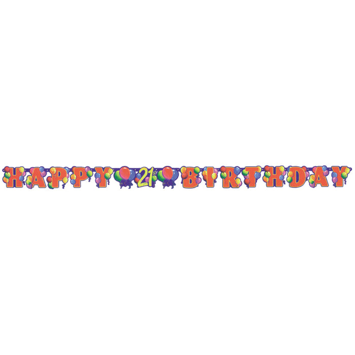 Happy 21st Birthday Balloon Letter Banner